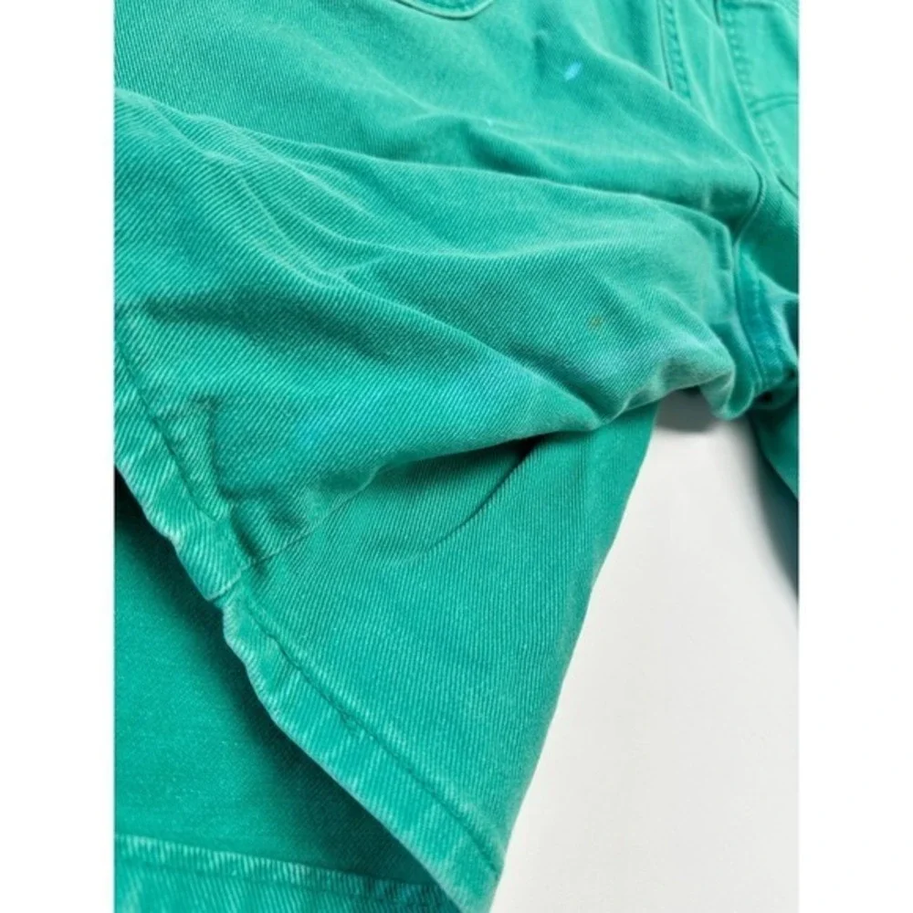 Vintage Chic 80s 90s Denim‎ High Waist Mom Jean Shorts Blue Green Cotton Sz 16